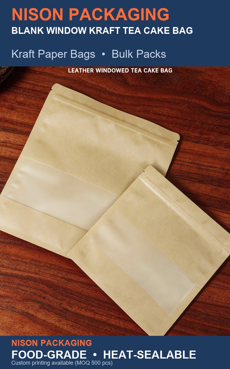 Blank Window Kraft Tea Cake Bag detail 1