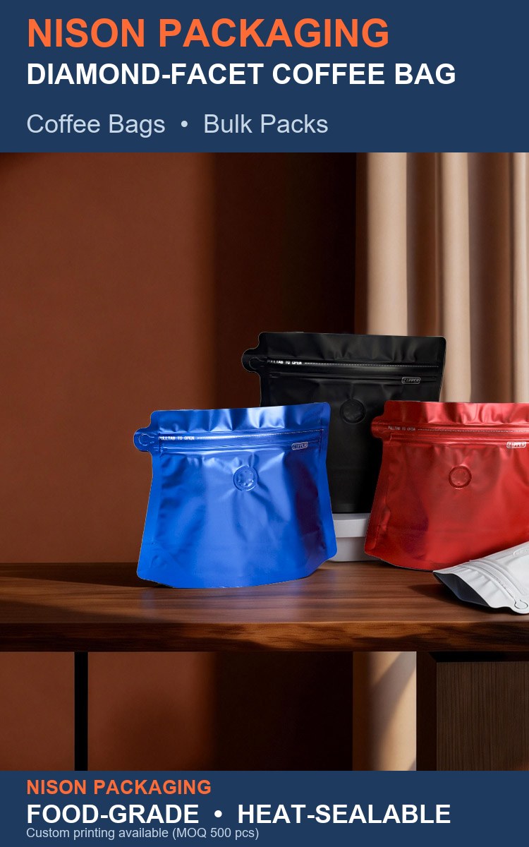 Diamond-Facet Coffee Bag detail 1