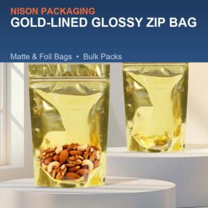 Gold-Lined Glossy Zip Bag