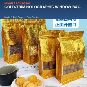 Gold-Trim Holographic Window Bag