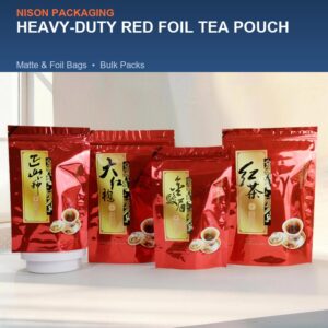 Heavy-Duty Red Foil Tea Pouch