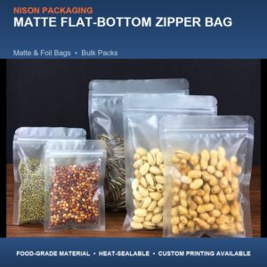 Matte Flat-Bottom Zipper Bag