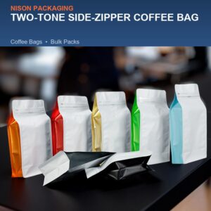 Two-Tone Side-Zipper Coffee Bag