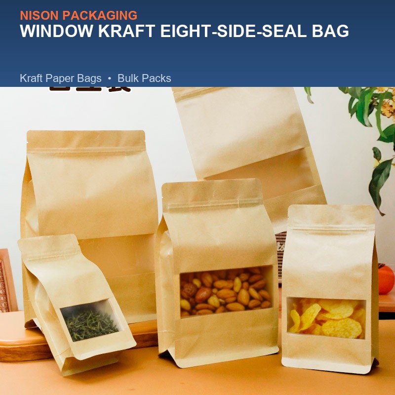 Window Kraft Eight-Side-Seal Bag